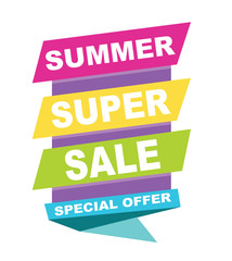 Big grand mega Summer sale banner. Vector illustration.