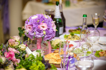 Wedding decorations with flowers