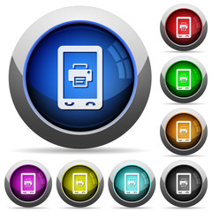 Mobile printing round glossy buttons