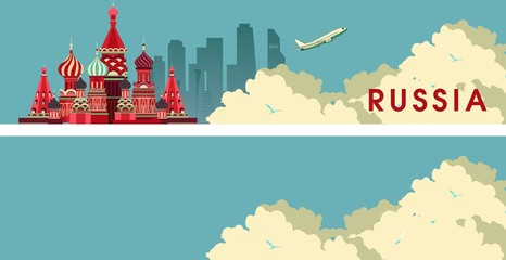 Fototapeta premium Travel Russia Banner