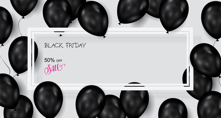 Black friday sale deals - vector balloons banner ( shopping , promotion ) - 173498405