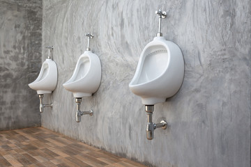 Male urinal sanitary ware in office modern loft style