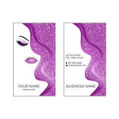 Makeup artist business card vector template