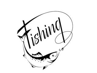 logo fishing in a contour style