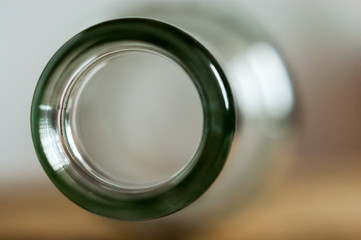 Macro top view image of a bottleneck