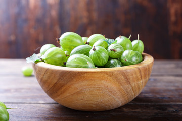 green gooseberry in a plate