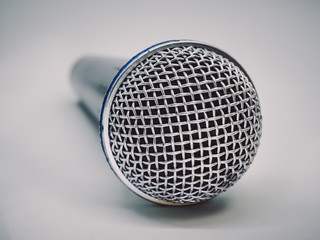 Close up of microphone for karaoke room or conference room. 