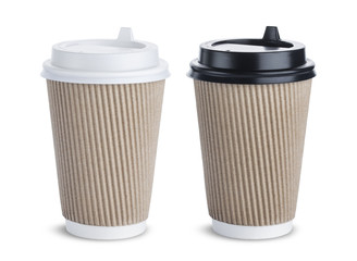 Paper coffee cup isolated on white background