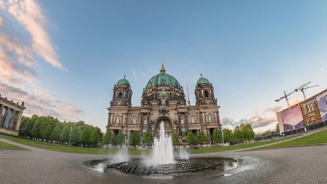 Berlin city skyline timelapse at Berlin Cathedral (Berliner Dom), Berlin, Germany, 4K Time lapse