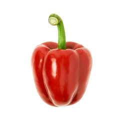 Bell pepper is red colors on a white background. clipping path.