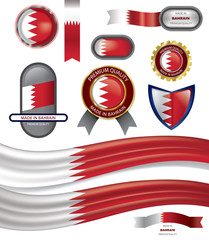 Made in Bahrain Seal, Bahraini Flag (Vector Art)
