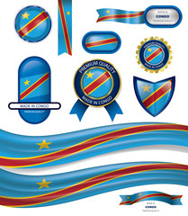 Made in Congo Seal, Republic of the Congo Flag (Vector Art)