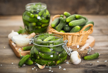 Pickled cucumbers in the jar © pilipphoto