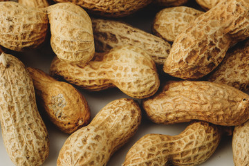 Peanut nut on white background