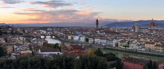 Fototapeta na wymiar Sunset over Florence