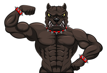 Angry dog mascot cartoon. Vector illustration