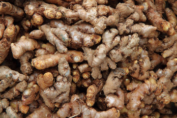 small africa ginger roots background