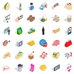 Bikini icons set, isometric style