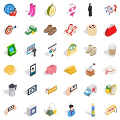 Operator icons set, isometric style