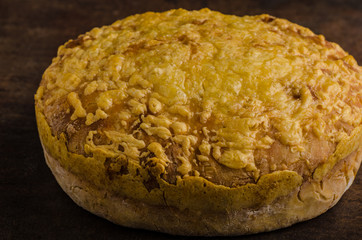 Cheese bread in oven