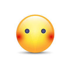 Face emoji without mouth. Cartoon vector silent emoticon. Smiley cute icon