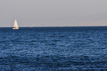 Obraz premium Sailboat on the blue aegean turkish sea