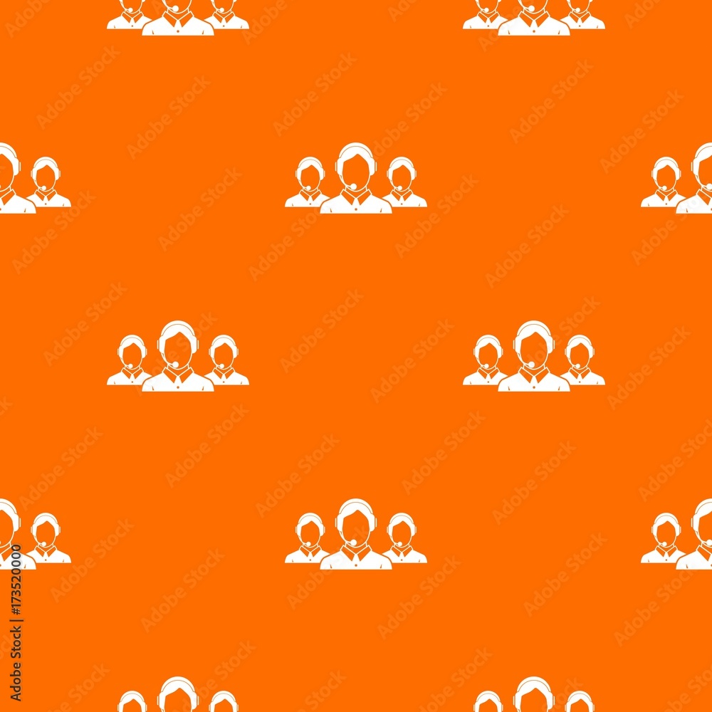 Poster Customer support operators pattern seamless