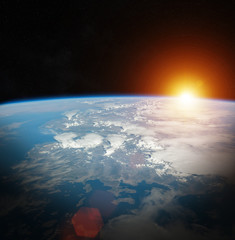 Planet Earth view 3D rendering elements of this image furnished by NASA