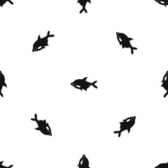 Fish pattern seamless black