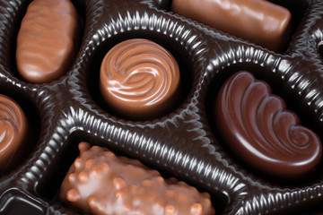 Chocolate sweets in box