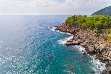 Aerial view of the coast of Montenegro