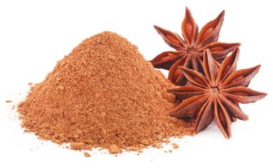 Aromatic star anise with ground spice