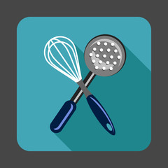 Manual mixer tool kitchen concept background, cartoon style