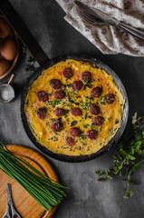 Omelette with sausage