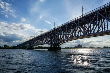 Fototapeta na wymiar Bridge over Vistula river in Plock, Poland