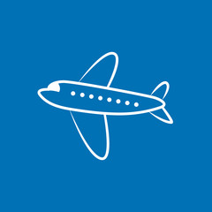 Air plane pictogram, jet or airplane vector icons on color backgrounds