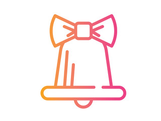 vector Gradient Christmas Door Wreath decoration line icon