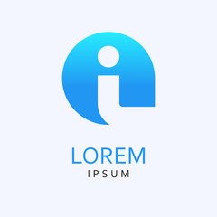I Letter Logo. Vector Icon