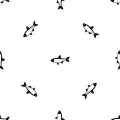 Rudd fish pattern seamless black