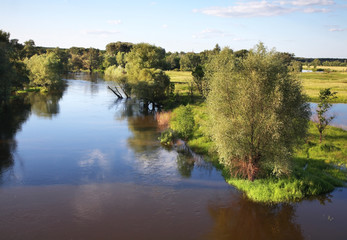 Naklejka na ściany i meble Vorona river in Borisoglebsk. Russia
