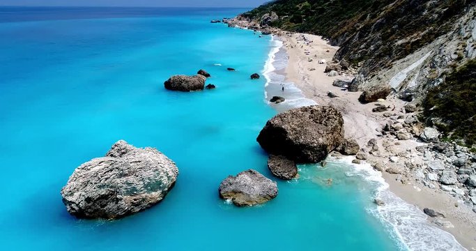 beach of Megali Petra on the island of Lefkada, Greece