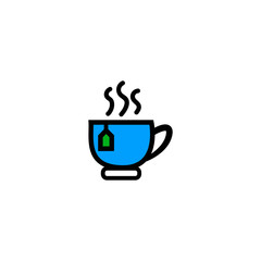 Tea cup vector icon. Flat icon