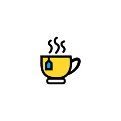 Tea cup vector icon. Flat icon