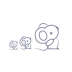 Cute mouse walk - cartoon sketch