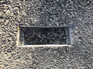 Place of selection of the kernel in the form of a rectangular from asphalt concrete pavement. Kern....
