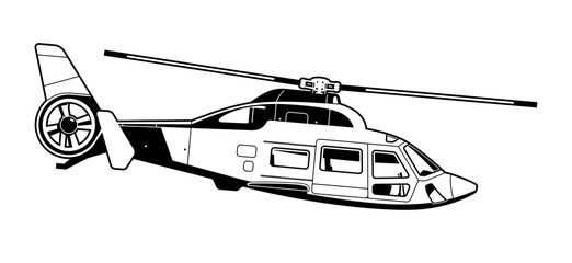 illustration of passenger helicopter © Oleksandr Babich
