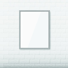 black plastic frame for photos,  vector illustration