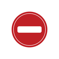 Road sign "No Entry" vector.