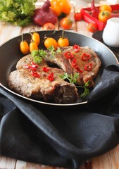 Pork cutlet on a bone