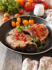 Pork cutlet on a bone